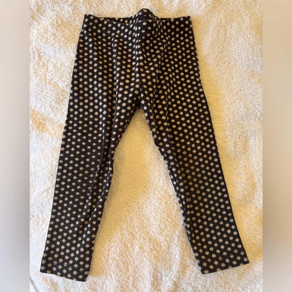 Tea Collection Black and White Polka Dot Leggings